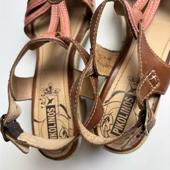 Pikolinos Pink and Brown Heels Size 9 - Picture 6 of 8